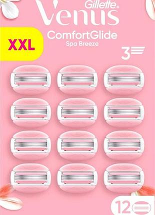 Змінні картриджі для гоління жіночі venus comfortglide spa breeze 12 шт. прим’ята коробка