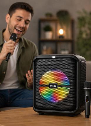 Портативная акустическая bluetooth-колонка 30 вт с двумя микрофонами и 8-дюймовым динамиком / беспроводная аудиосистема для