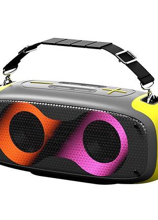 Портативная bluetooth колонка 70w с пластиковым корпусом и подсветкой / беспроводная акустика для вечеринок