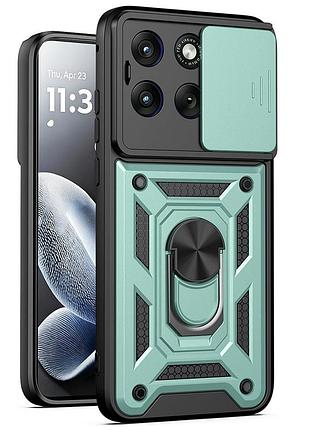 Чохол fiji camera defence для motorola edge 70 fusion бампер із захистом камери та підставкою green