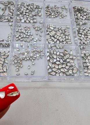 Мікс мініатюрних фігурних стразів, колір crystal 600 шт.