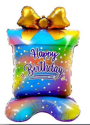 Шарик фольгированная напольная "happy birthday" 130*70 см