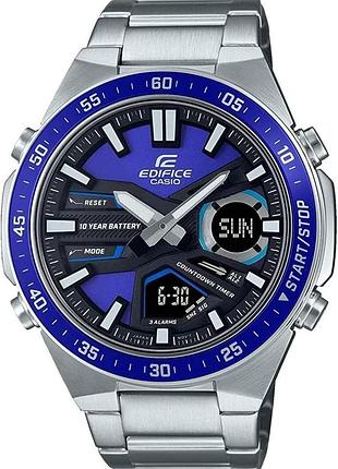 Чоловічі кварцові наручні годинники casio efv-c110d-2a, браслет, мінеральне скло, wr 100