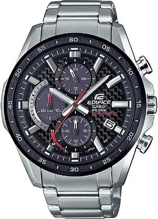 Чоловічі сонячні наручні годинники casio eqs-900db-1a, браслет, мінеральне скло, wr 100