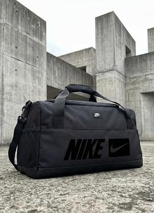 Сумка черная с большим черным лого nike
