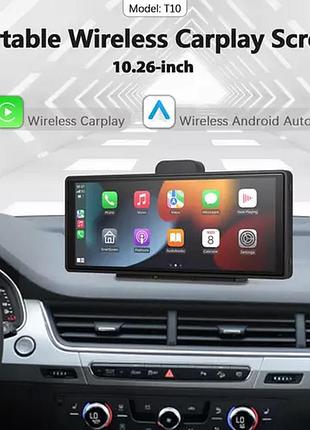 Мультимедийный экран с apple carplay, android auto и камерой заднего вида 10 дюймов / автомобильный монитор для навигации