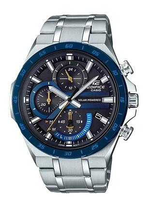 Чоловічі сонячні наручні годинники casio eqs-920db-2a, браслет, мінеральне скло, wr 100