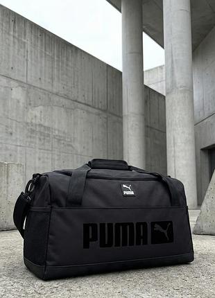 Сумка черная с большим черным лого puma