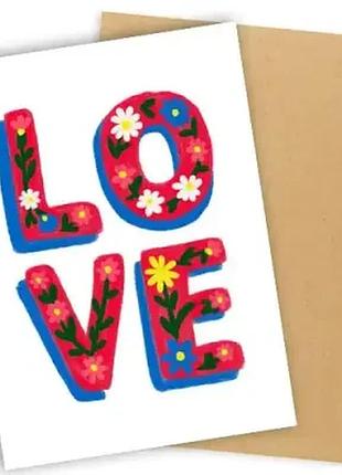 Листівка з конвертом love