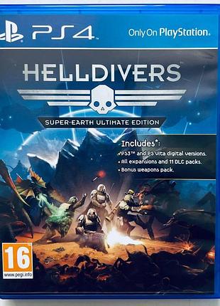 Helldivers: super-earth ultimate edition, б/у, русская версия - диск для playstation 4