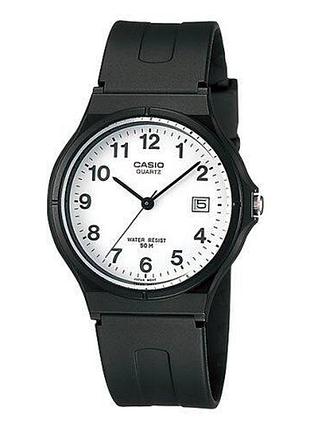 Casio mw-59-7b — чоловічий кварцовий годинник, полімерний ремінець, wr 50 м