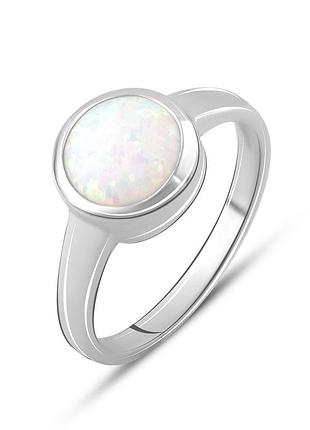 Серебряное кольцо komilfo с опалом 0.8ct, вес изделия 2,73 гр (2084488) 18 размер