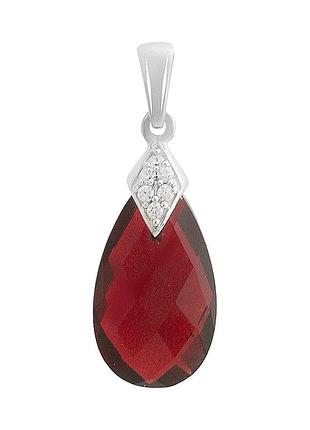 Серебряная подвеска komilfo с гранатом nano 4.42ct, фианитами (60002435)