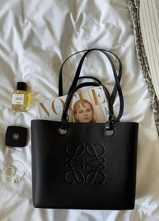 Loewe bag tote anagram leather black
