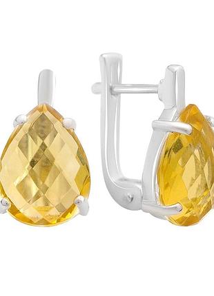 Срібні сережки komilfo з цитрином nano 6.773ct (2171843)