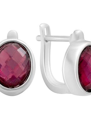 Серебряные серьги komilfo с натуральным рубином 7ct (2205098)
