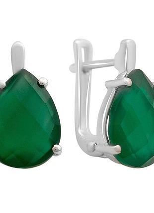 Срібні сережки komilfo з натуральним агатом 5.318ct (2170990)