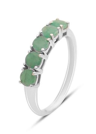 Серебряное кольцо komilfo с натуральным изумрудом 1.24ct, вес изделия 2,33 гр (2163565) 18 размер 2.16, 16.5