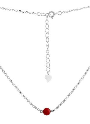 Серебряное колье komilfo с кораллом, вес изделия 2,34 гр (2147213) 400450 размер