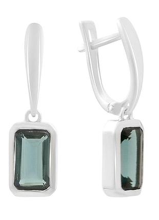 Срібні сережки komilfo з топазом лондон блю 3.6ct (2204909)