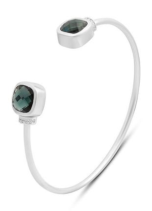 Срібний браслет komilfo з топазом лондон блю 7.433ct, фіанітами, вага виробу 10,17 г (2206682) 19221 розмір