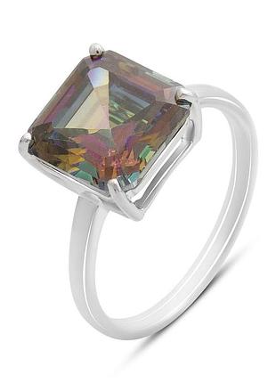 Серебряное кольцо komilfo с мистик топазом 8.56ct, вес изделия 3,53 гр (2212676) 16.5 размер