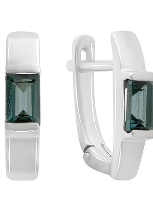 Срібні сережки komilfo з топазом лондон блю 1.085ct (2213635)