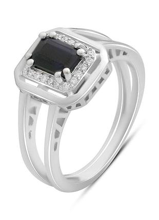 Серебряное кольцо komilfo с натуральным сапфиром 1.455ct, вес изделия 4,45 гр (2194767) 17.5 размер
