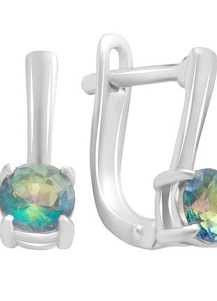 Срібні сережки komilfo з містик топазом 0.783ct (2182566)