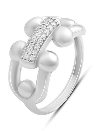 Серебряное кольцо komilfo с фианитами 0.25ct, вес изделия 3,17 гр (2197645) 19 размер 2, 18.5