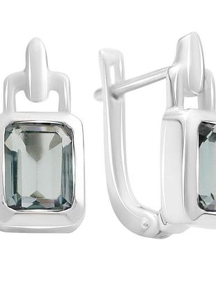 Срібні сережки komilfo з топазом лондон блю 2.883ct (2174165)