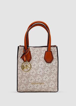 💎 michael kors mercer extra-small pebbled leather crossbody bag ivory
