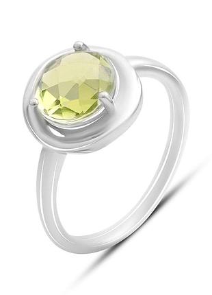 Серебряное кольцо komilfo с хризолітом 2.275ct, вес изделия 2,97 гр (2174509) 17.5 размер