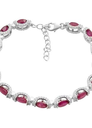 Серебряный браслет komilfo с натуральным рубином 13.66ct, вес изделия 12,96 гр (2205715) 1720 размер