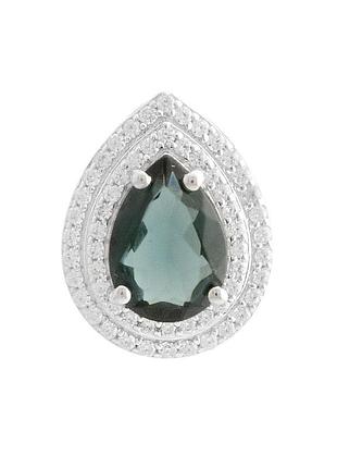 Серебряная подвеска komilfo с топазом лондон блю 2.203ct, фианитами (2178064)