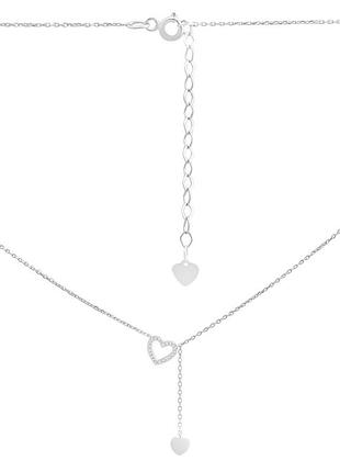 Серебряное колье komilfo с фианитами, вес изделия 2,79 гр (2208846) 450500 размер