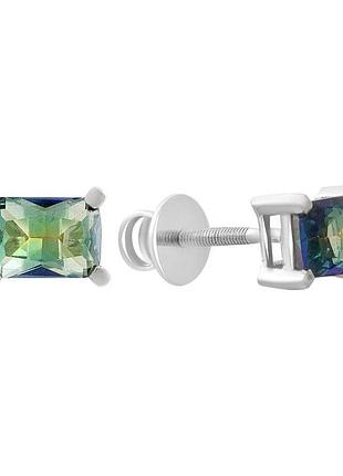 Срібні сережки komilfo з містик топазом 1.292ct (2206613)