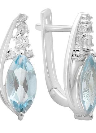 Срібні сережки komilfo з натуральним топазом 4.428ct (2212386)