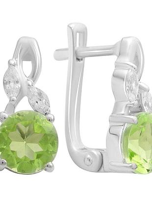 Серебряные серьги komilfo с хризолітом 2.688ct (60002467)