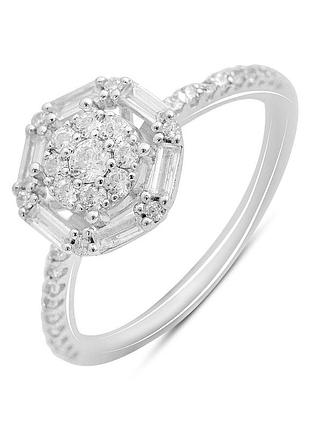 Серебряное кольцо komilfo с фианитами, вес изделия 1,79 гр (2214793) 17.5 размер