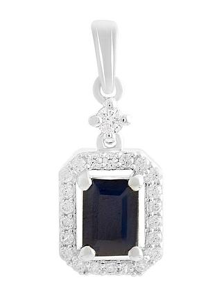 Срібна підвіска komilfo із сапфіром 5.58ct, фіанітами (2202646)