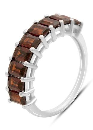 Серебряное кольцо komilfo с натуральным гранатом 3.283ct, вес изделия 3,26 гр (2203667) 18 размер