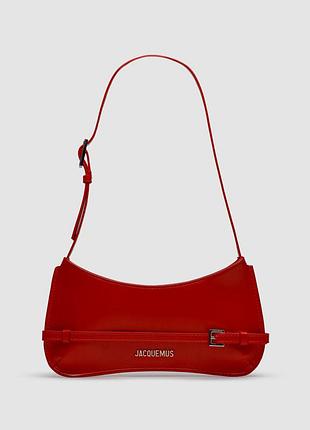 💎 jacquemus le bisou ceinture leather shoulder bag in red