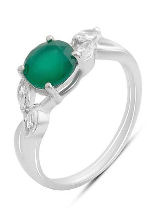 Серебряное кольцо komilfo с натуральным агатом 1.6ct, вес изделия 2,37 гр (2213345) 17 размер