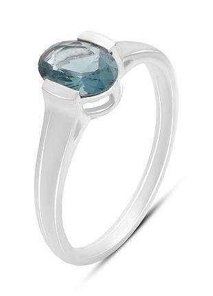 Серебряное кольцо komilfo с топазом лондон блю 0.831ct, вес изделия 2,44 гр (2204817) 18 размер