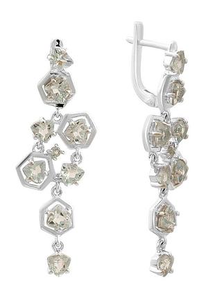 Срібні сережки komilfo з натуральним топазом 4.413ct (2171744)
