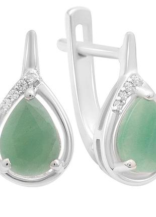 Серебряные серьги komilfo с натуральным изумрудом 2.223ct (2214168)