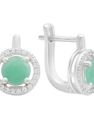 Серебряные серьги komilfo с натуральным изумрудом 2.028ct (2206101)