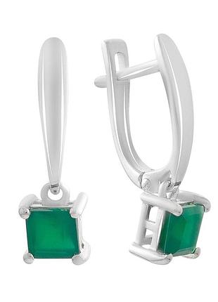 Срібні сережки komilfo з натуральним агатом 1.167ct (2207955)