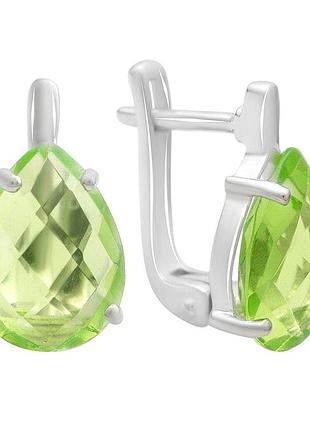 Серебряные серьги komilfo с хризолітом 6.196ct (60002443)
